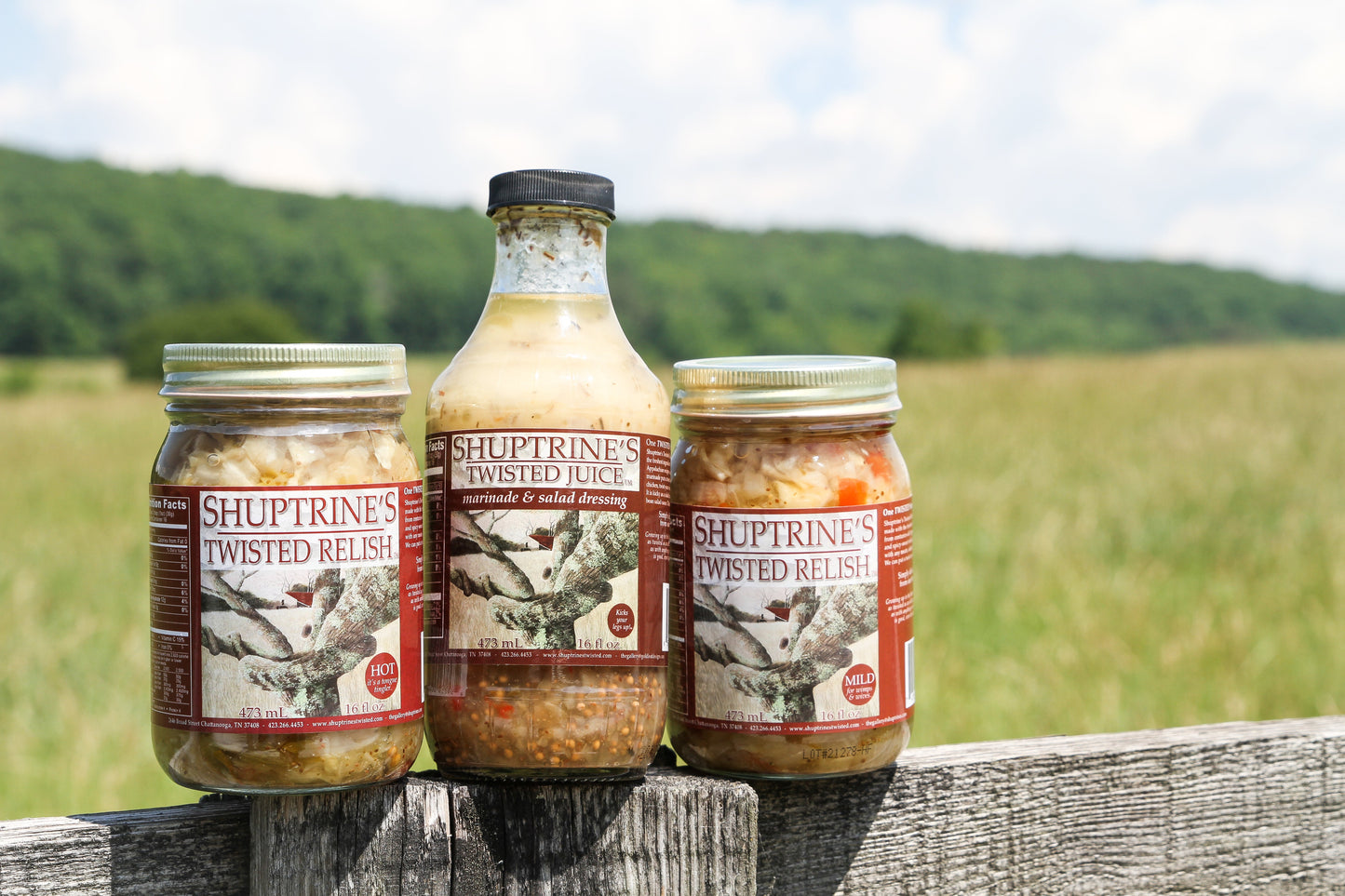 SHUPTRINE'S TWISTED TRIO: CHOW CHOW (1 Hot & 1 Mild) & MARINADE COMBO