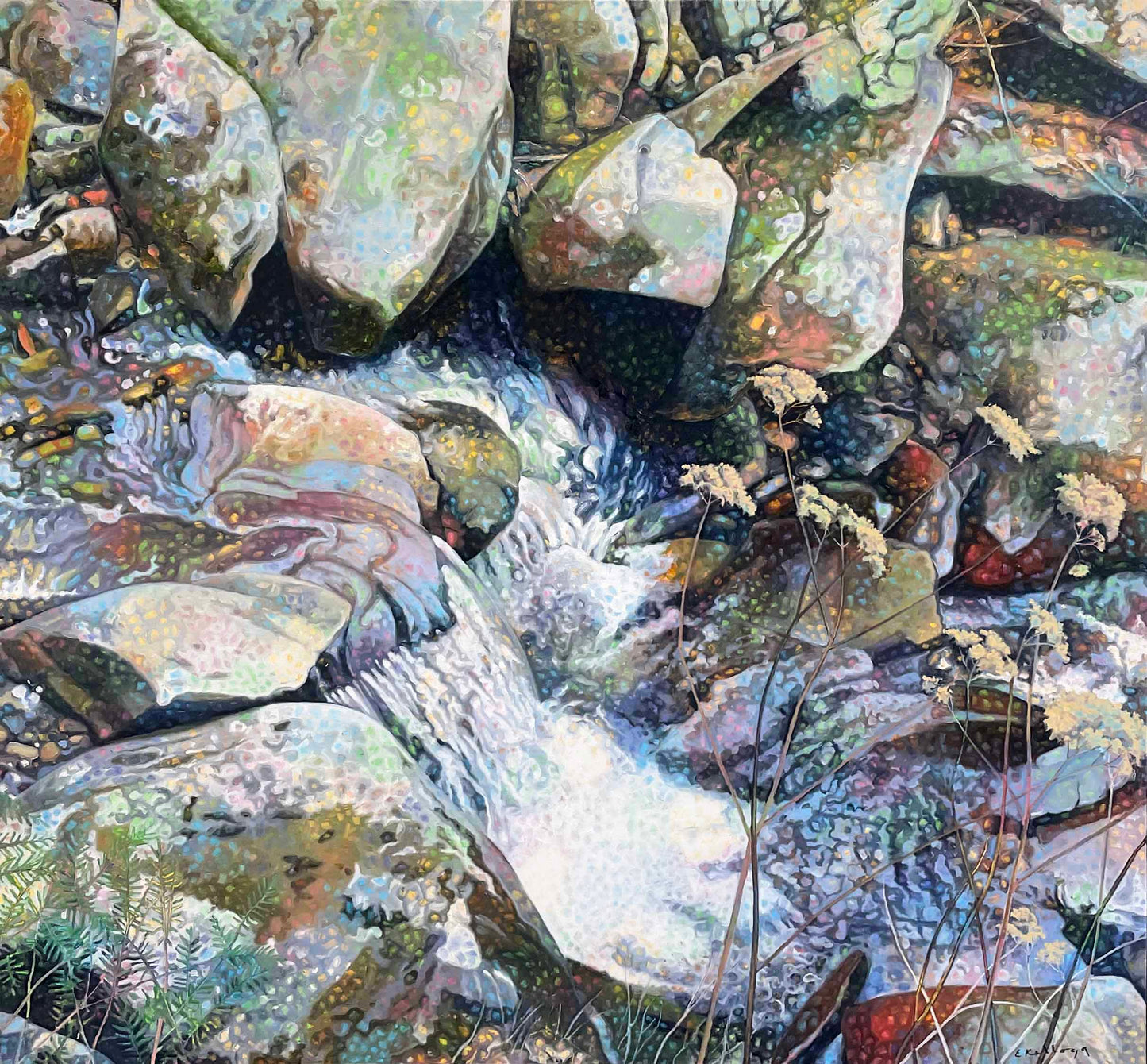 Stream by Glen Falls © Edward Kellogg, Oil, 37 X 40 inches. Shipping to be determined after final purchase.